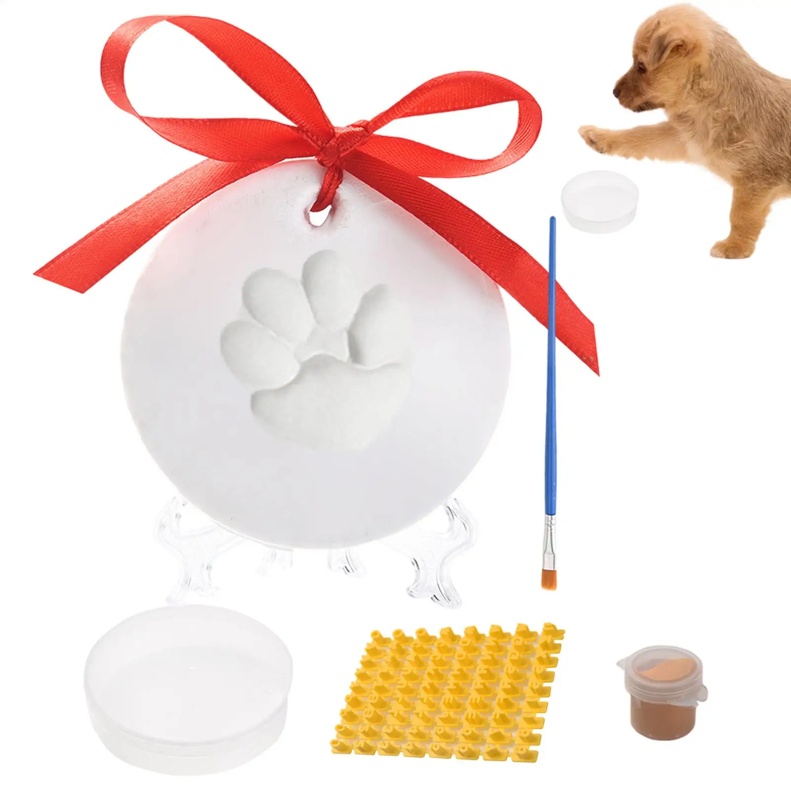 Kreatives Pfotenabdruck-Set aus Ton, DIY-Werkzeug für Katzen und Hunde, Pfotenabdruck-Stempelkissen, Haustier-Gedenkzubehör