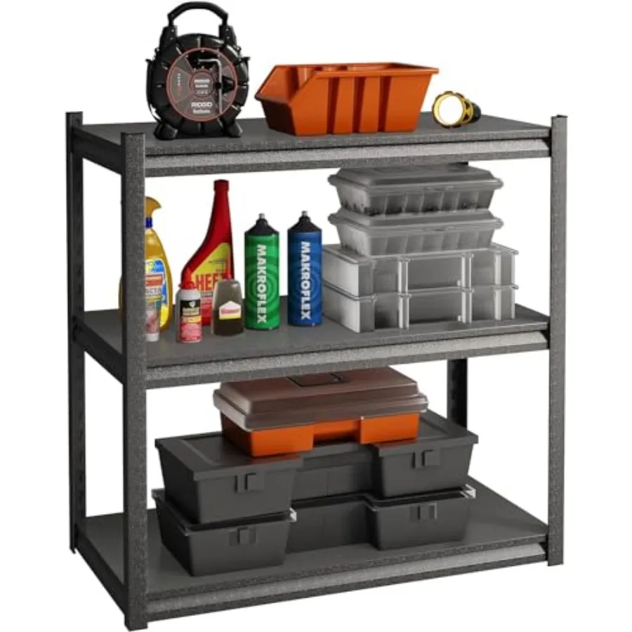 

32" W Garage Shelving900LBS Loads Adjustable Garage Storage Shelves 3-Tier Metal Storage Racks and Shelving Units Utility Rack
