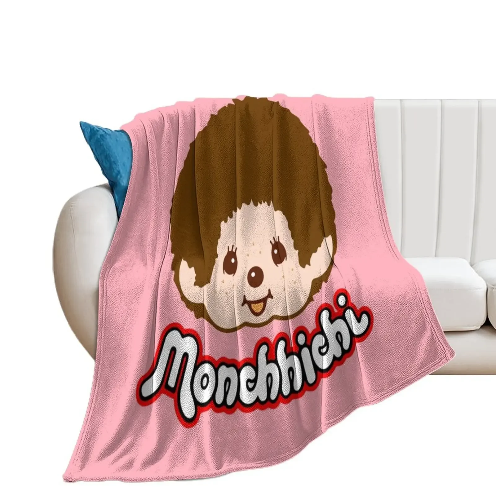 

Monchichi - Pink Throw Blanket Sofa Throw For Baby Blankets