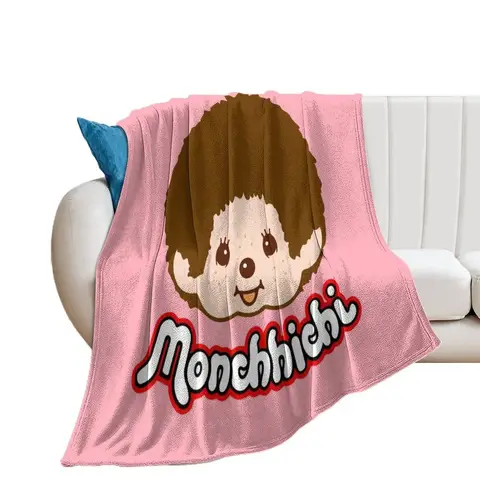 Monchichi 핑크 던지기 담요, 아기 담요용 소파 던지기