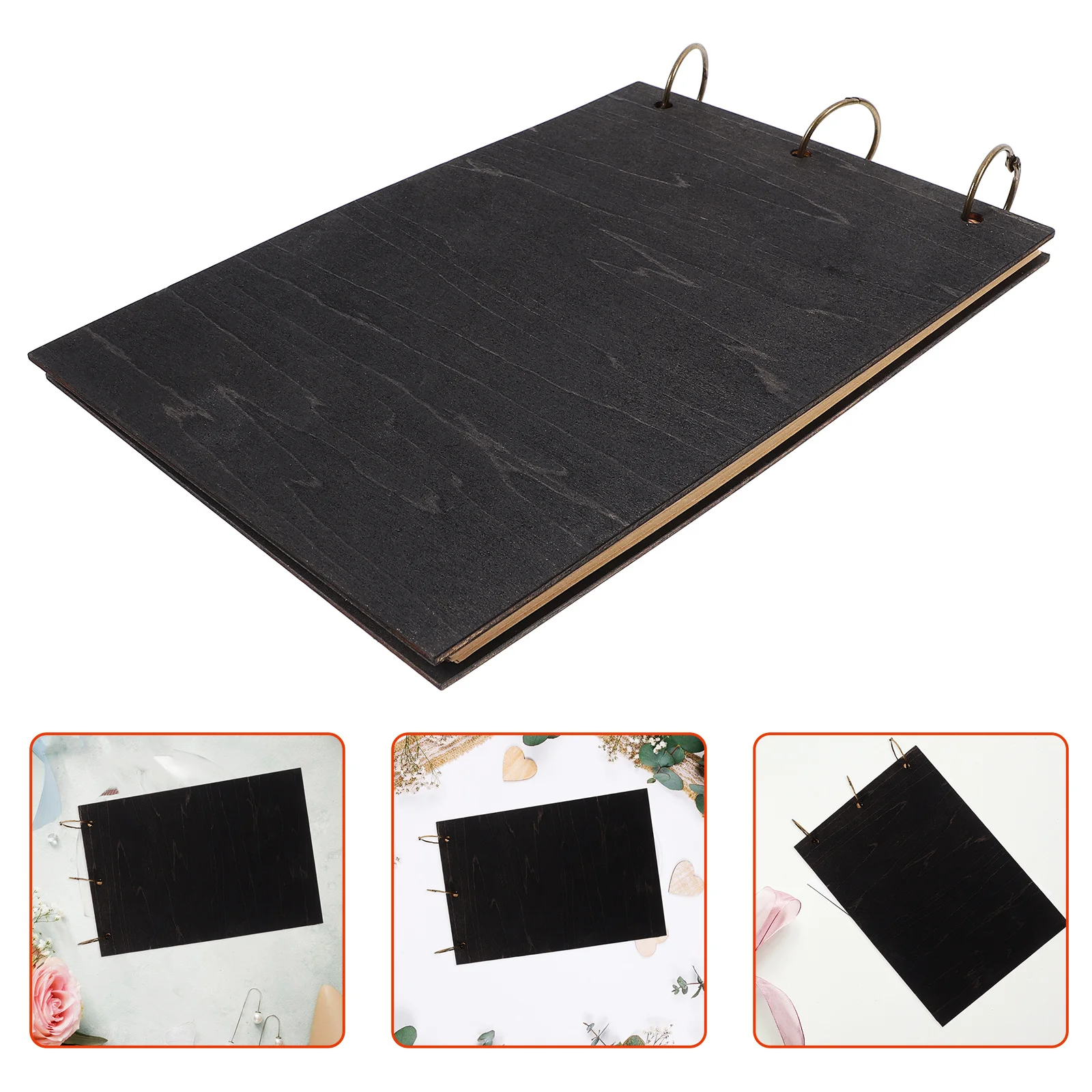 

Personalizable Wooden Guest Book for Wedding Events with DIY Engraving Cover Blank Pages Preserve Memories As Elegant Keepsake