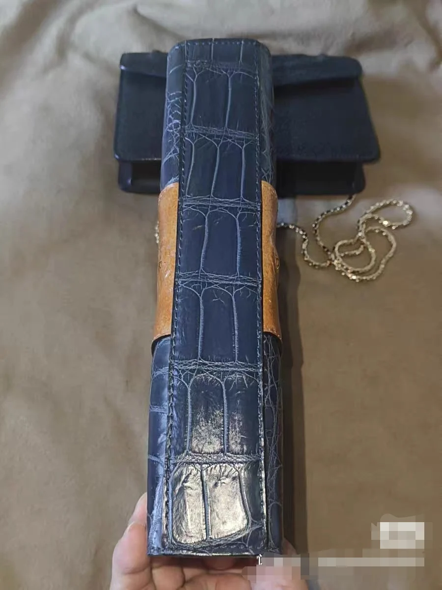 2026 New Crocodile Leather & Sturgeon Leather Men's Clutch Genuine Leather Leisure Envelope Bag Large Capacity Clutch bag 45
