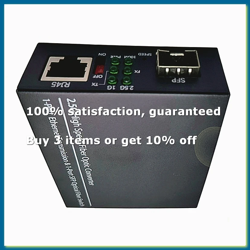 ●2.5G Fiber Optic Media Converter Gigabit SFP Transceiver 1000Mbps Compatible with Common E/GPON US Plug
