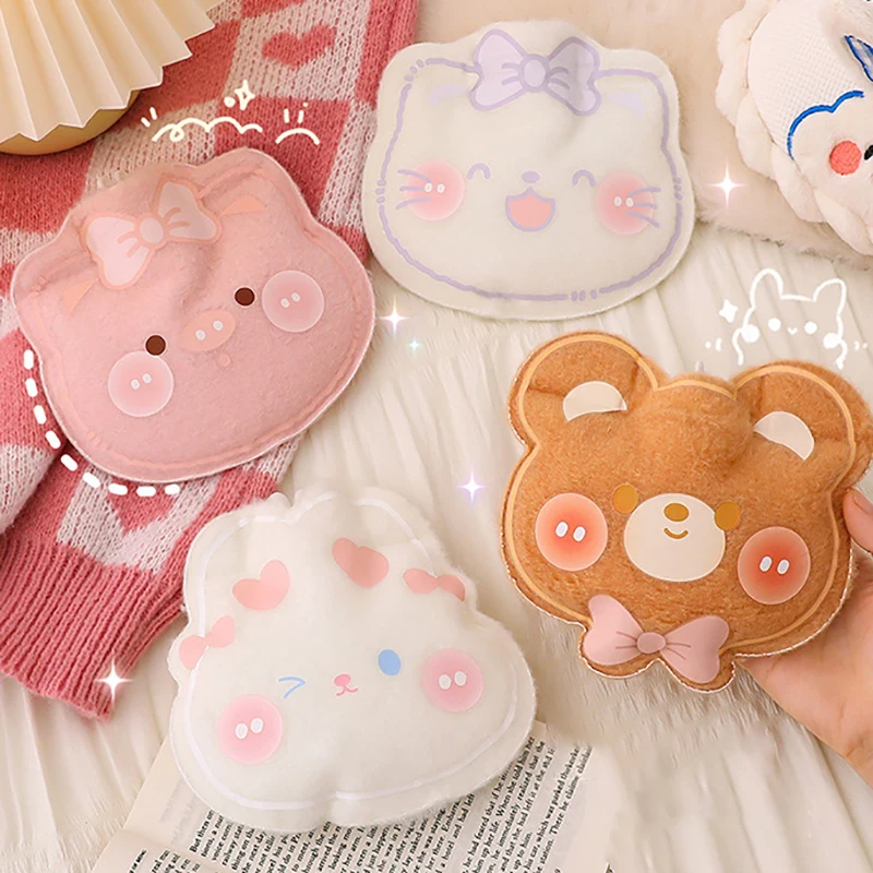 Cute Warm Water Bag Hot Water Bottle Water Filling Teddy Velvet Small Portable Student Hand Warmer Mini Winter Hand Warmer