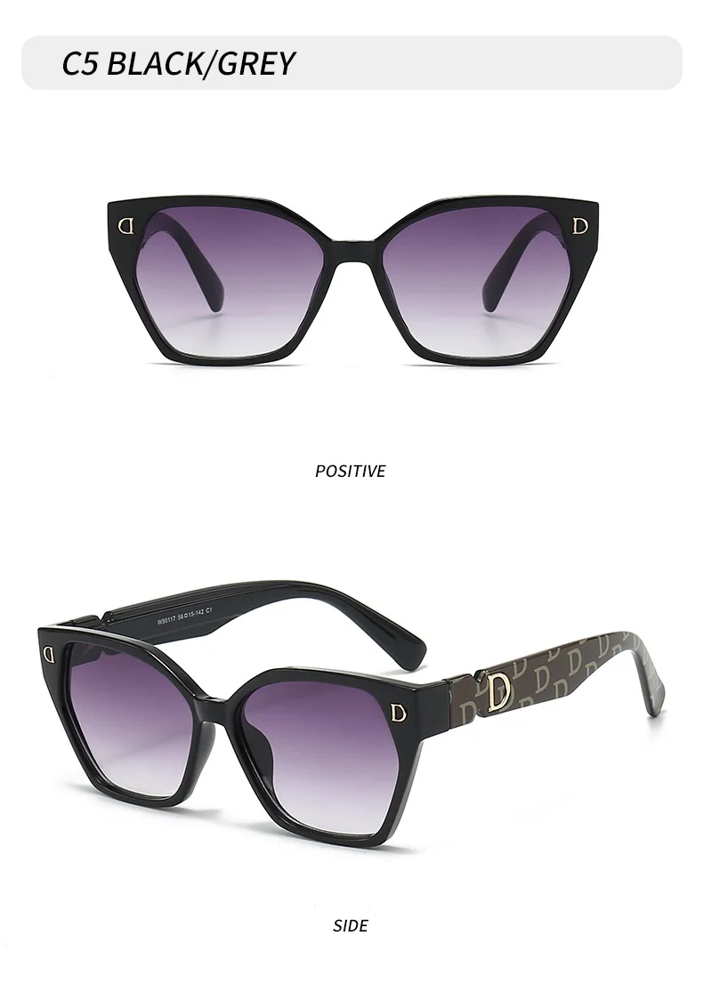 Neue Luxus D Marke Glamour Sonnenbrille Für Frauen Und Männer Stilvolle Cat Eye Designer Brillen Klassische Mode Unisex Gläser UV400 – Detail 14