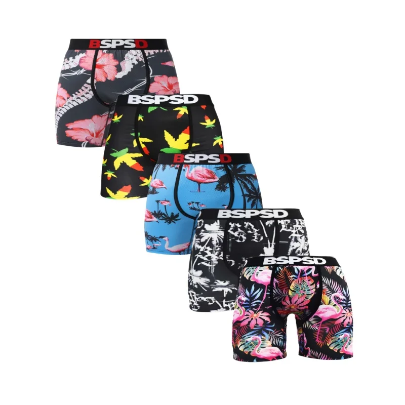 

5Pcs Men Underwear Boxers Sexy Breathable Man Underpants S-2XL Plus Size Mens Boxers Trunks Men's Panties Lingeries Boxer Briefs