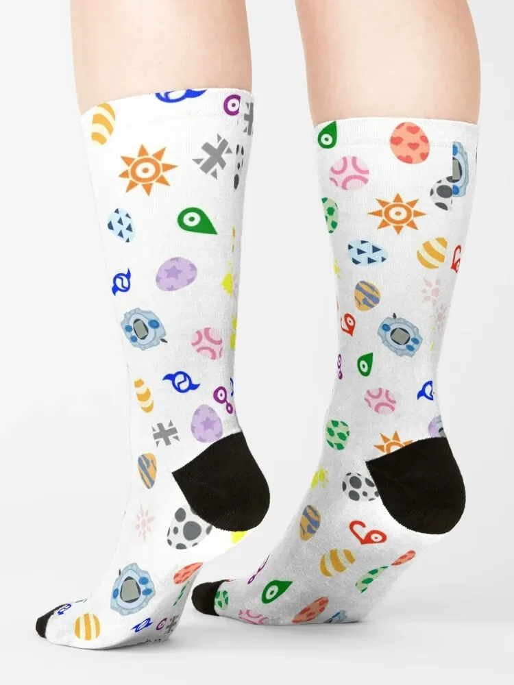 Chaussettes en coton à motif numérique pour hommes et femmes, chaussettes mignonnes, haute qualité