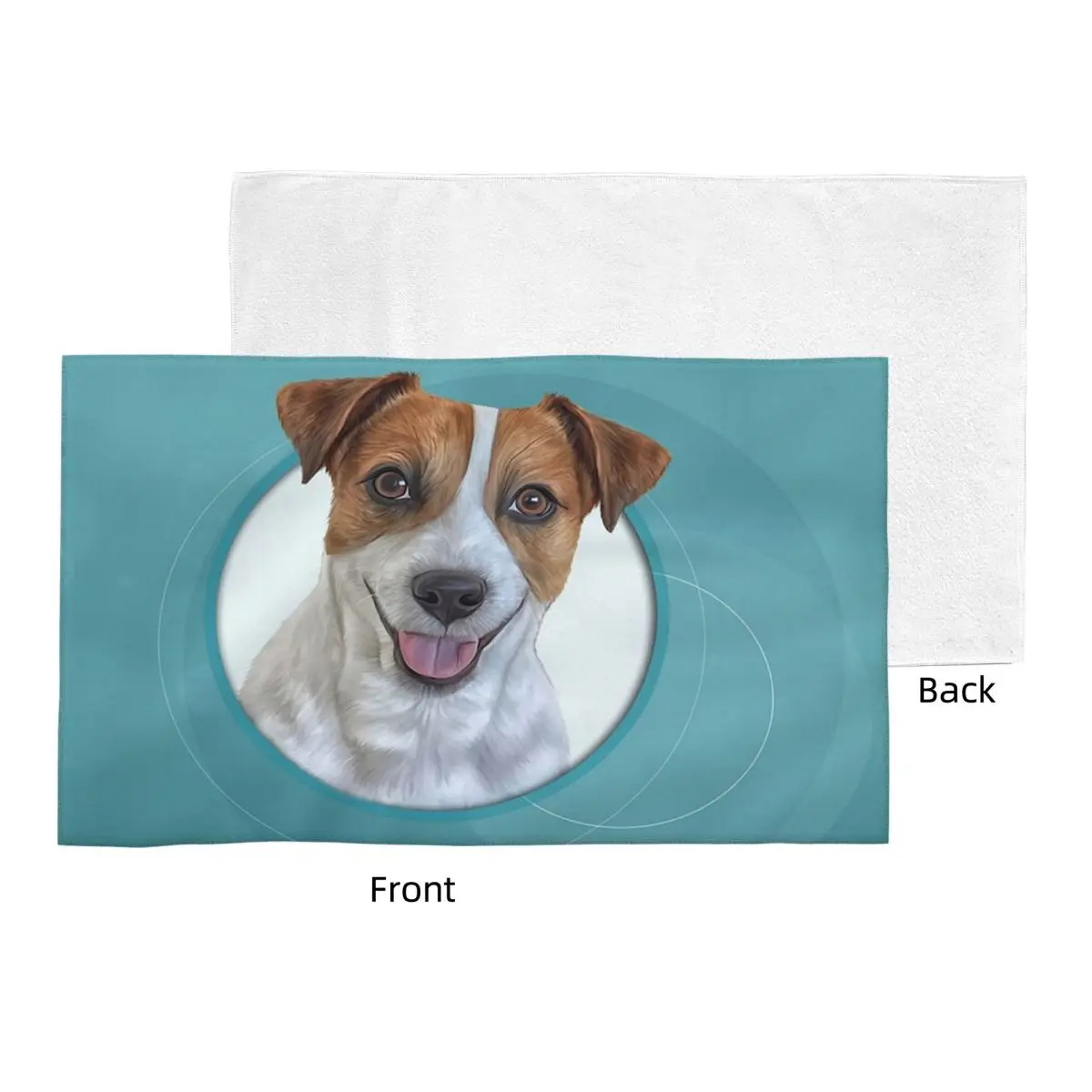 Custom Dog Jack Russell Terrier Drawing, Illustration Funny Dog Soft Face Towel Quick Dry Pool Bath Cotton Towels Breathable