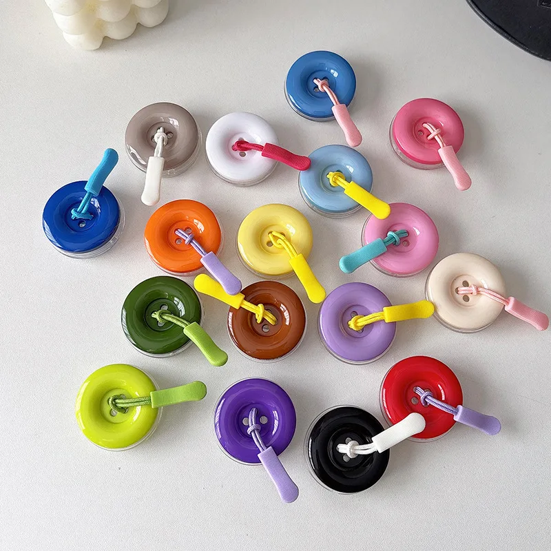 3D Cute Plain Button Folding Finger Ring Griptok Phone Holder for IPhone 171615 Pro Support Socket Pocket Grip Tok Stand Bracket