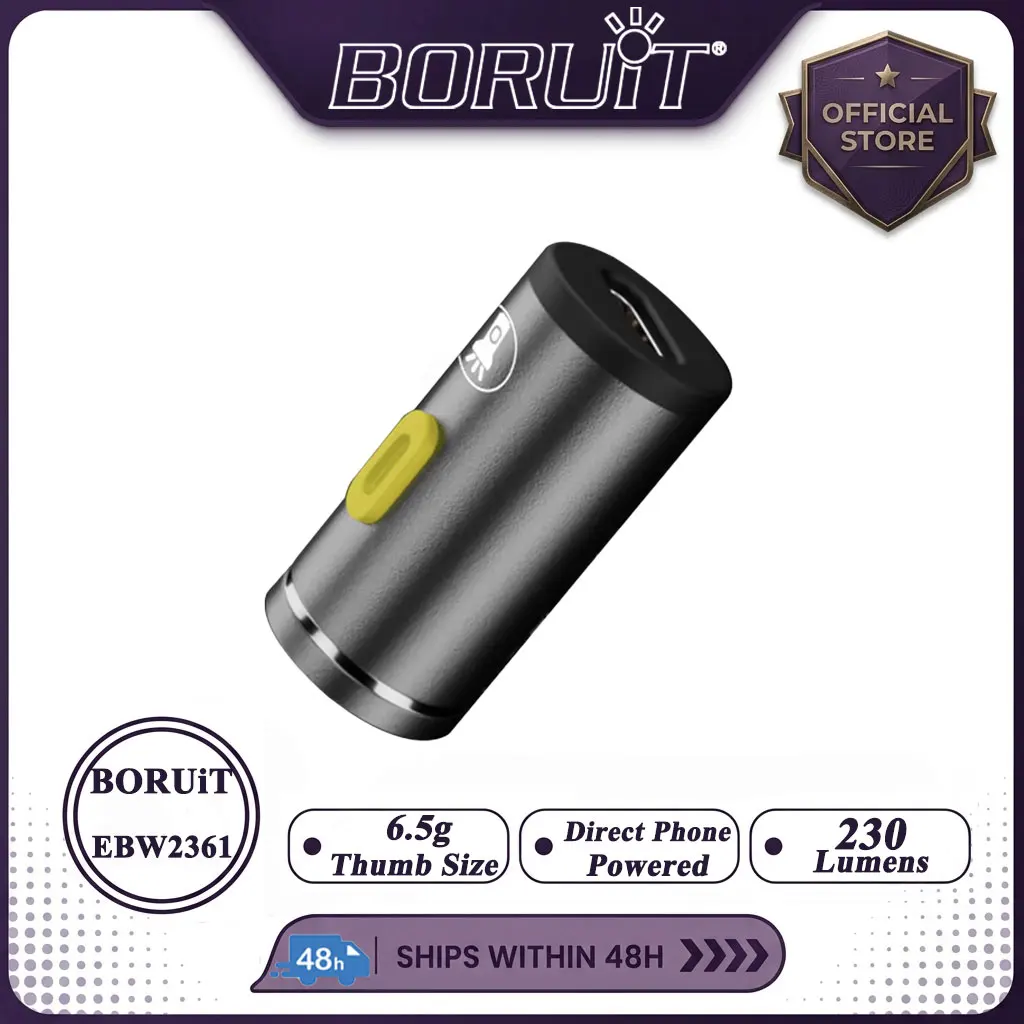 BORUiT Super Mini LED Flashlight 230LM Single Gear Extra Small Torch Camping Lantern