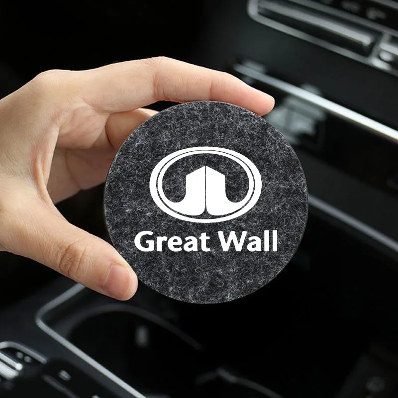 Car Coaster Water Cup Anti-slip Pad Suede Waterproof For Great Wall Haval GWM UTE Tank Poer Voleex C50 Wingle 7 Accessories