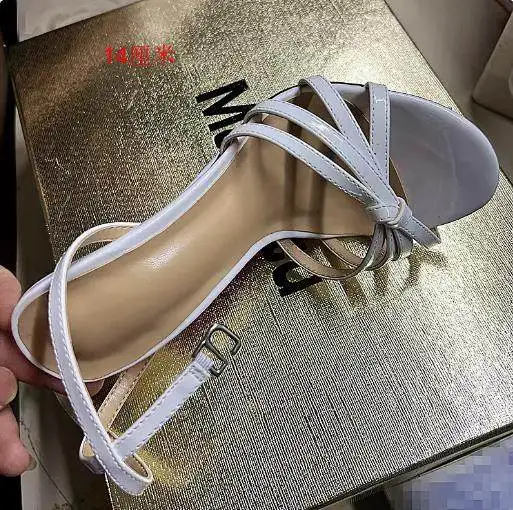 Summer New Sexy Super High Heels 12CM Slim Heel Sandals with Lace Up, Fashionable and Versatile Oversized Shoes in Red 33-46 view 5