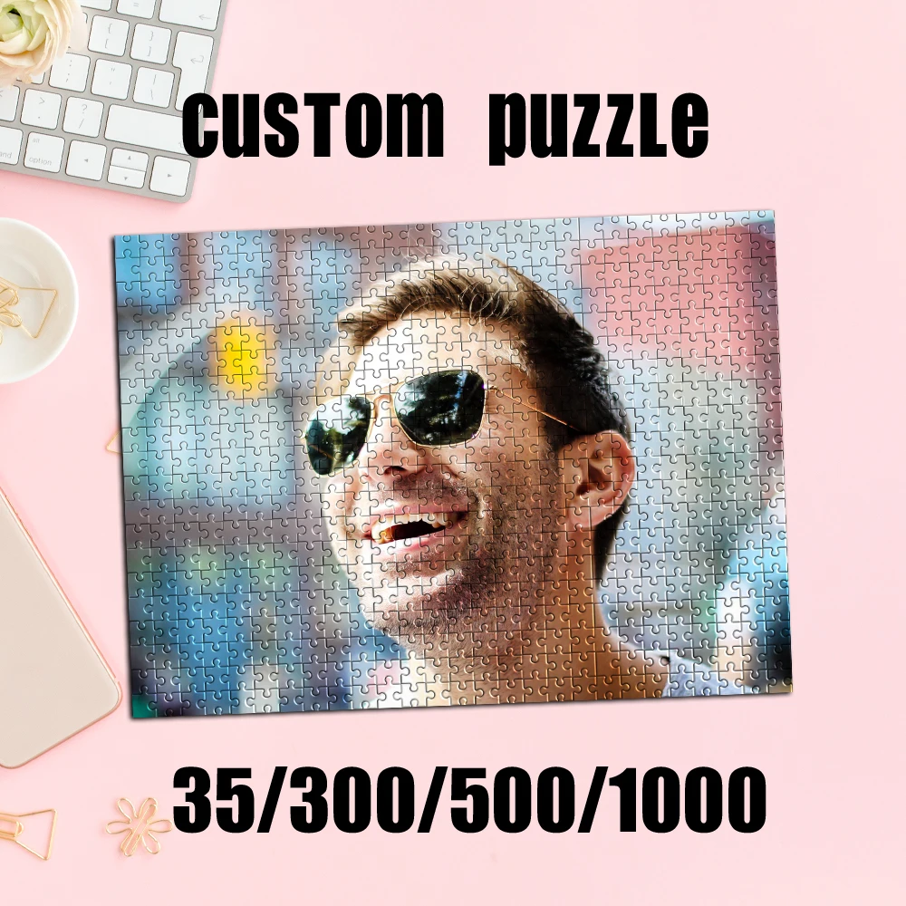 35/300/500/1000 Stück personalisiertes Fotopuzzle: Gestalten Sie ein Foto eines ansteckenden Lächelns |   Personalisierte Bildblöcke für C
