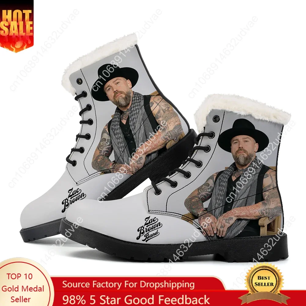 

Плюшевые ботинки Zac Brown для мужчин и женщин, подростковые повседневные ботинки, легкие уличные ботинки высокого качества, с принтом на заказ для пар