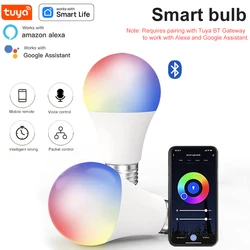 TUYA E26 lampadina Bluetooth dimmerabile 110-240v app connessione telecomando gateway controllo vocale compatibile con Google