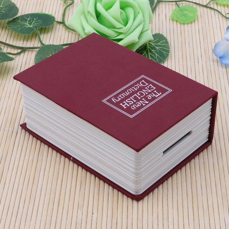 

91AC Book 2Pcs Keys Portable Dictionary Lock Box Can Safely Store Cash