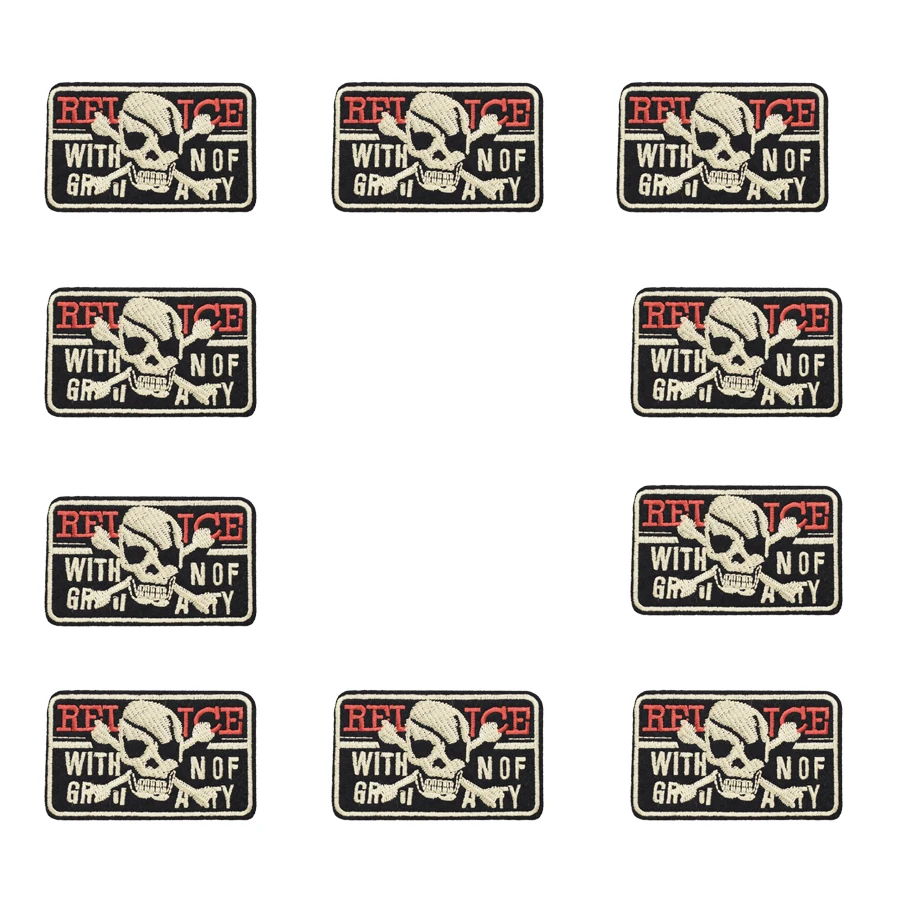 

10 PCS Buccaneer Skull Patch Badge for Punk Sweater Iron on Transfer Embroidery Patch for Clothes Sew Accessories for Trousers