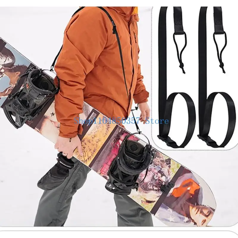 

652F 2Pcs Ski Carrying Strap Snowboard Leash with Buckle Binding Strap Ski Board Part Comfortable Skiing Accessories