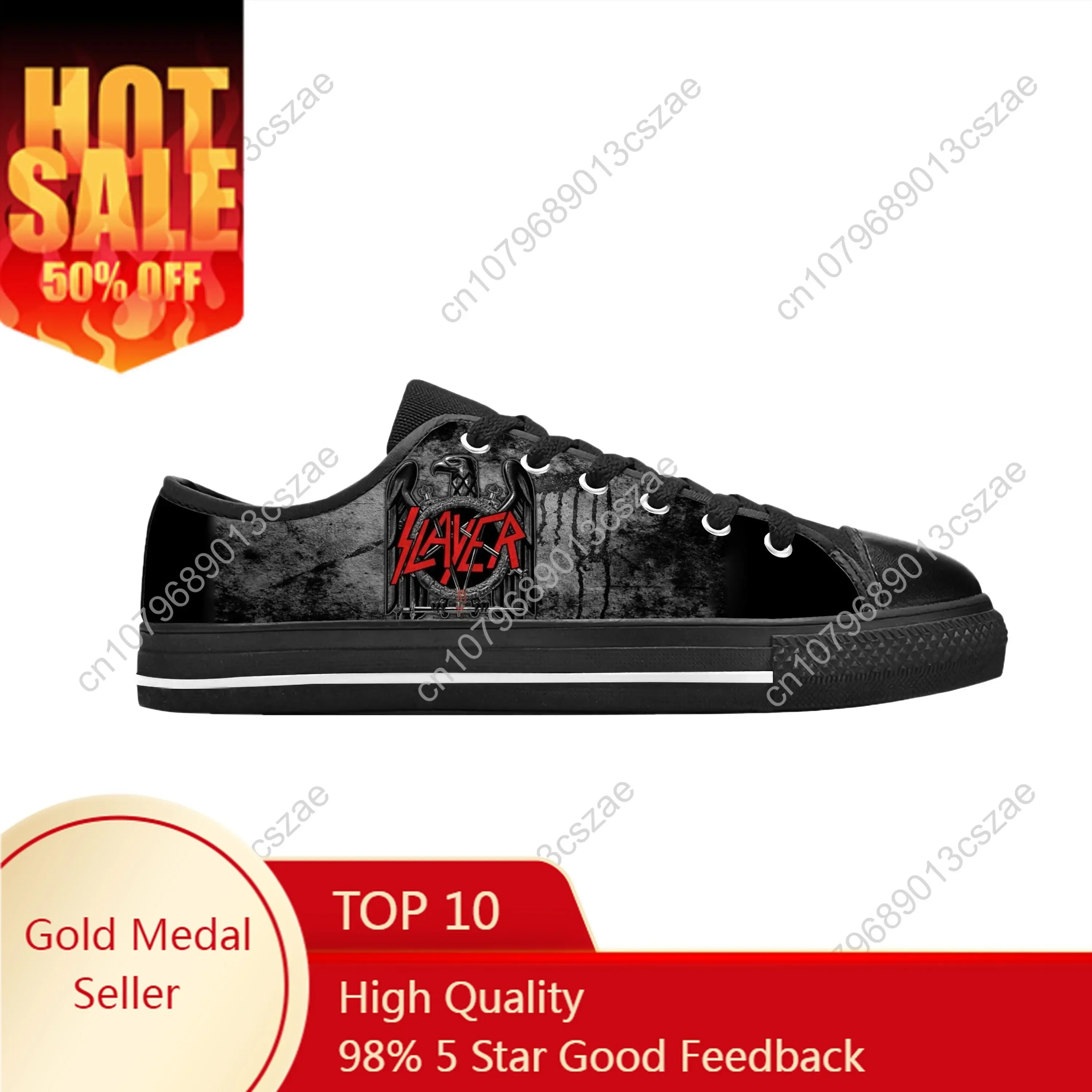 

Heavy Metal Band Rock Music Singer Slayer Horror Casual Cloth Shoes Low Top Comfortable Breathable 3D Print Men Women Sneakers