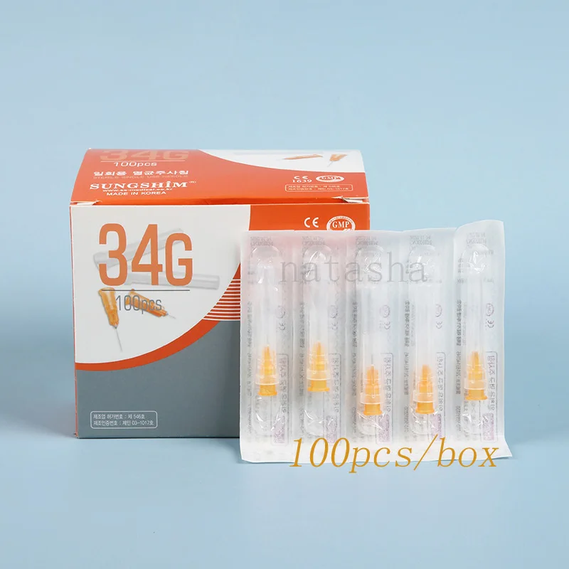 Pijnloze Naaldpiercing Transparante Spuit Injectie Lijm Doorzichtige Tip Dop Voor Farmaceutische Injectienaald 34G 4Mm Gereedschapsonderdelen