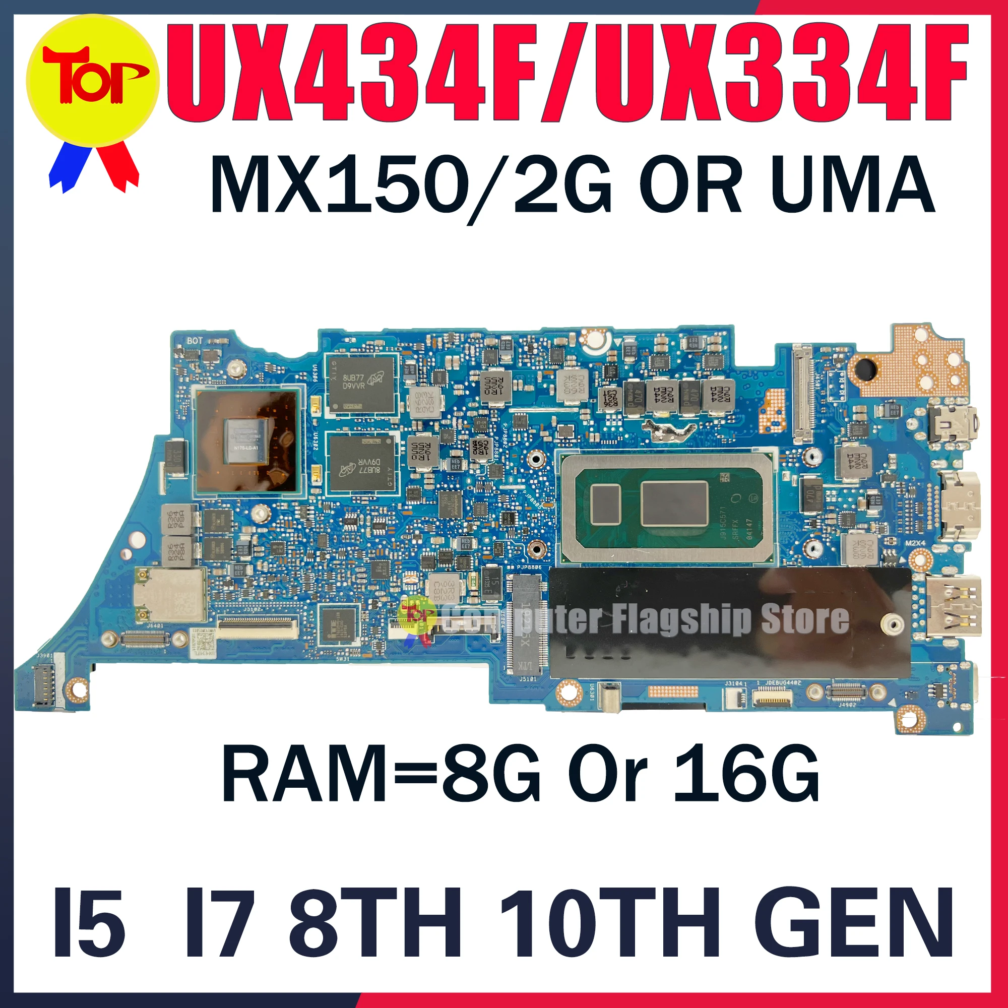 

Материнская плата KEFU UX334F для ноутбука ASUS UX434FL UX334FL UX434FLC UX463FL U4600F I5 I7 8/10 поколения 8 ГБ-16 Гб, 100% рабочий