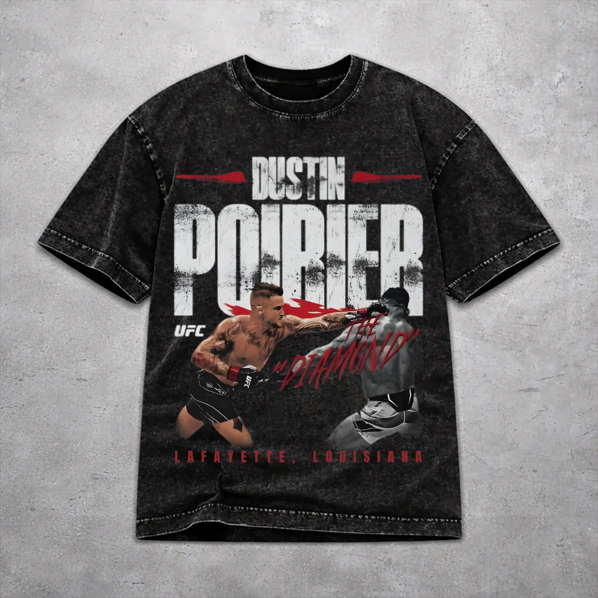 Dustin Poirier  Washed T Shirt Novelty Harajuku Men Women  Hiphop T-Shirts Cotton
