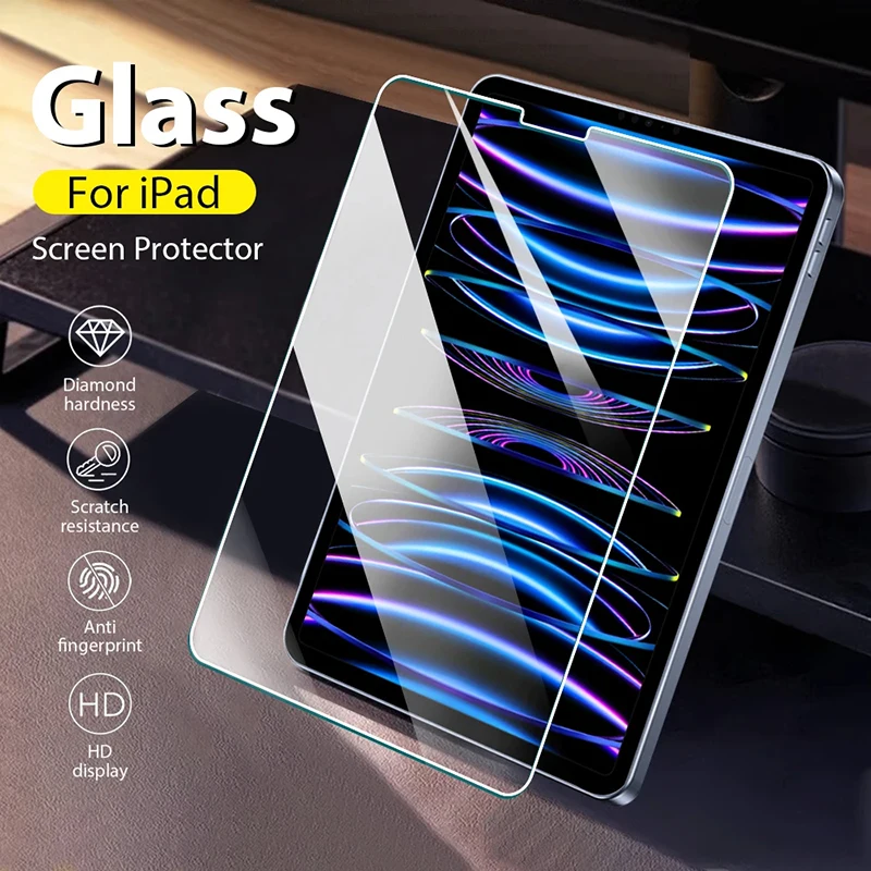 

Закаленное стекло 9H для iPad 10-го поколения 2022 Mini 6 Air 5 4 Защитная пленка для экрана iPad Pro 12.9 11 10.2 9th 8th 7th 9.7