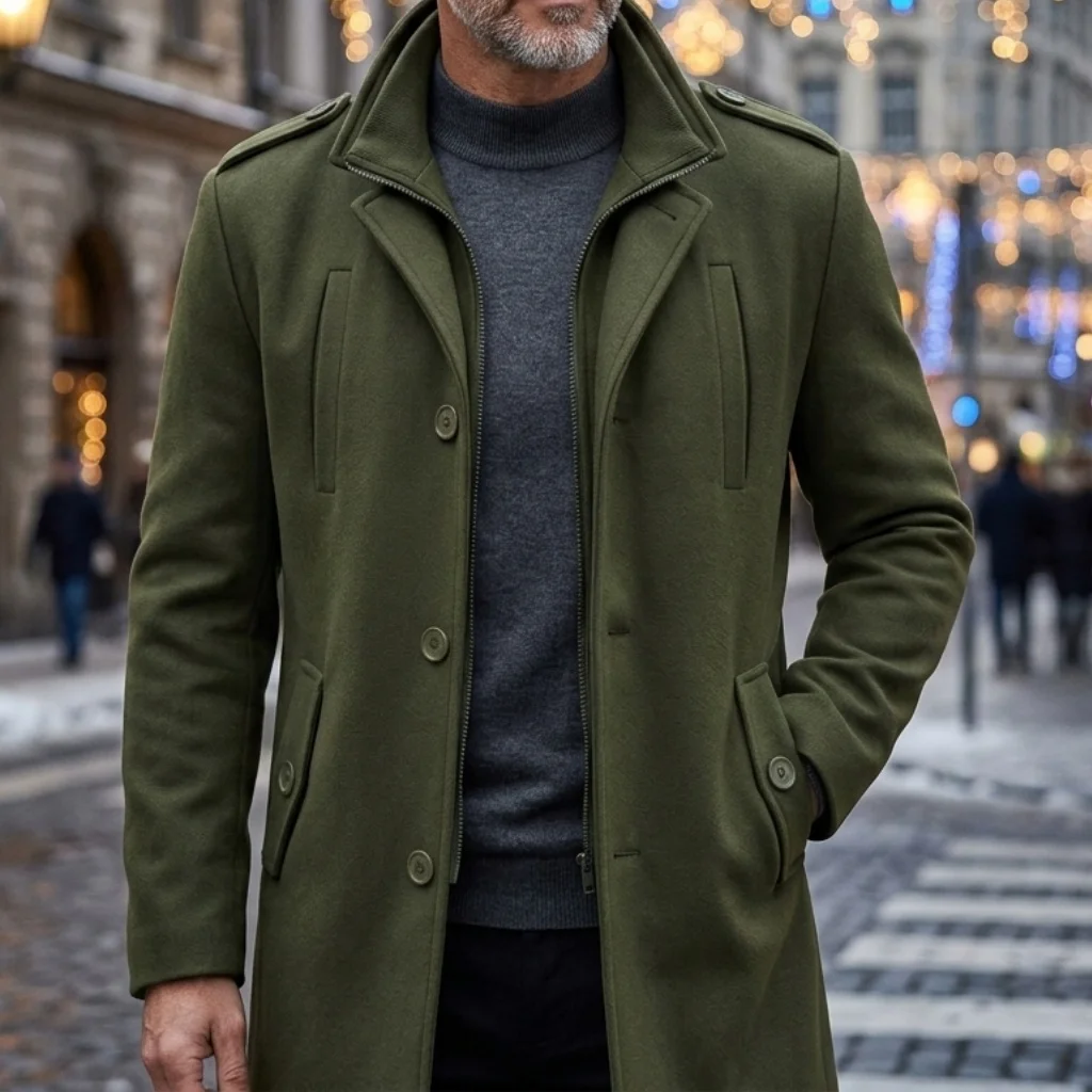 New Men's Autumn/Winter Trench Coat - Double-Layered with Multi-Pockets | Practical Streetwear & Business Casual Jacket Mans 7