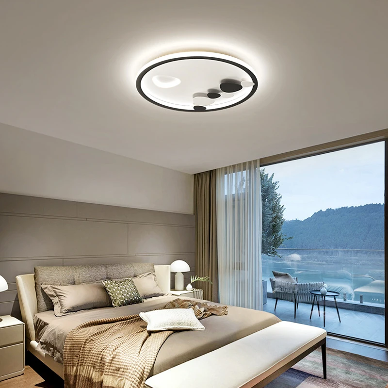 Nordic Minimalist Round Led Ceiling Lamps Chandelier Bedroom Ceiling Lights Lustre Salon Living Room Decor Square Lamp Fixtures