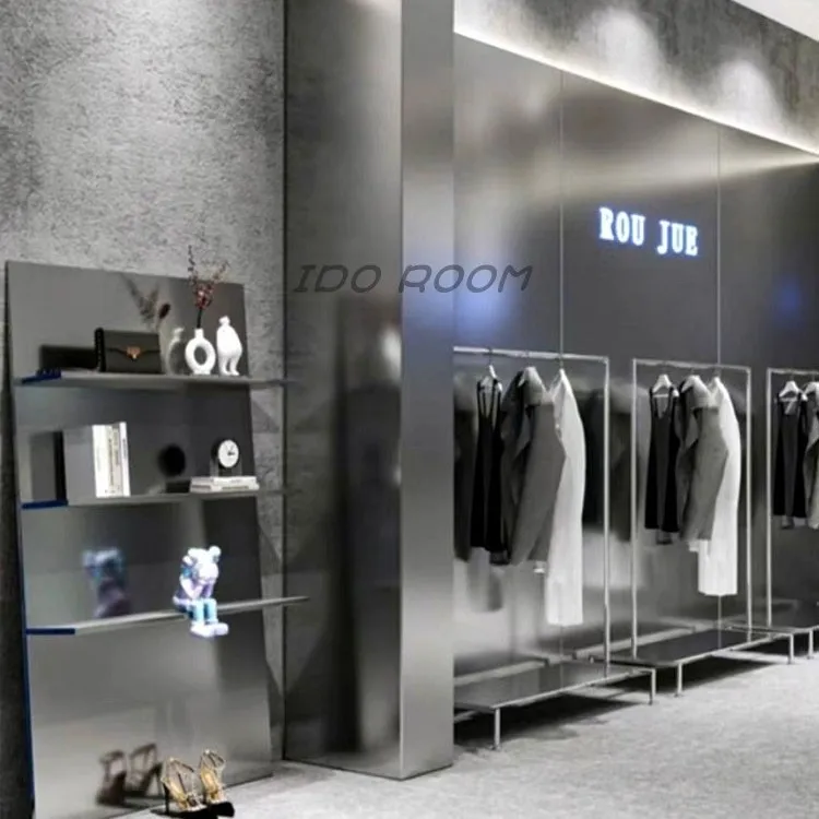 Rak pajangan penyimpanan sederhana dari baja tahan karat mewah modern Rak majalah Rak lantai