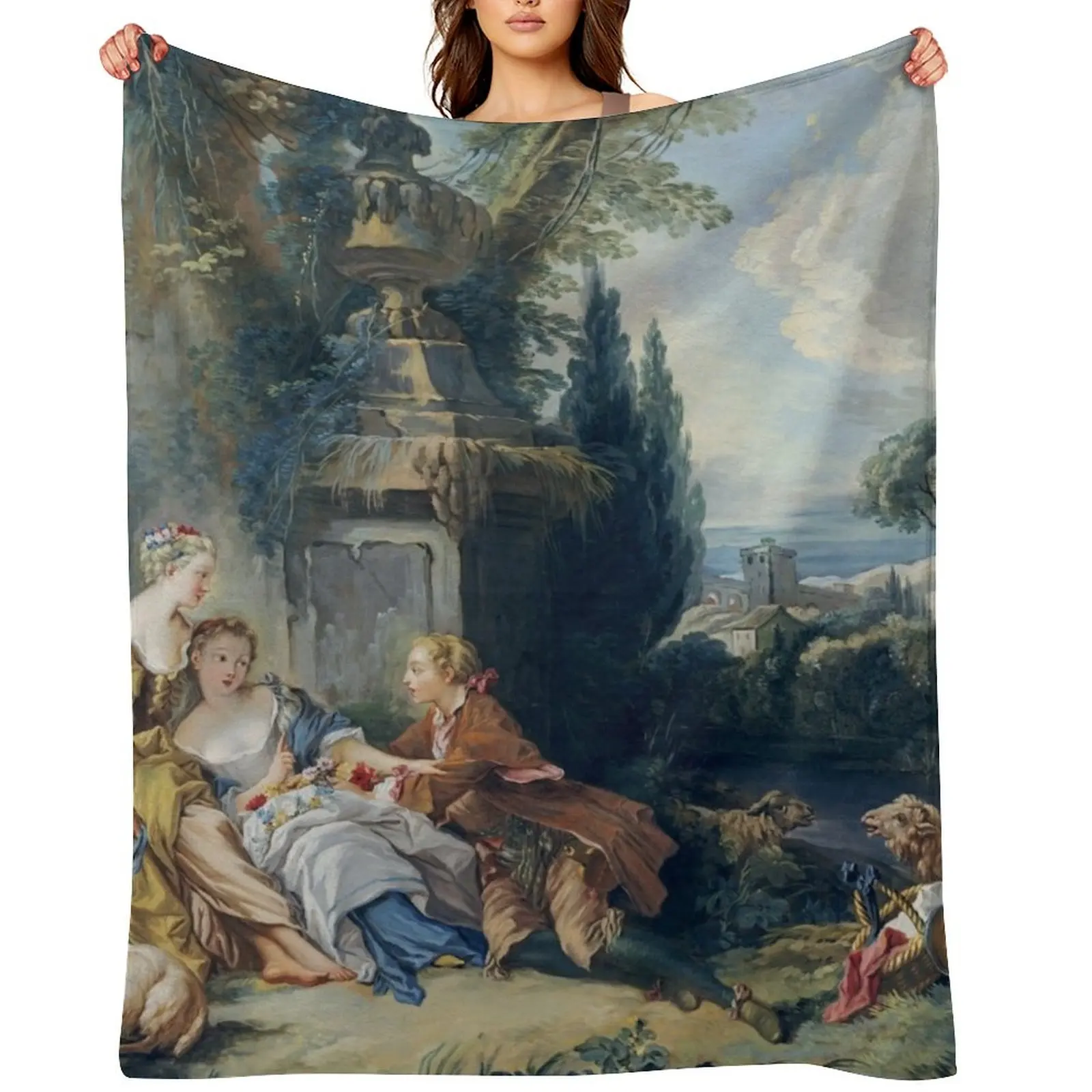 

Pastoral Scene Franois Boucher Throw Blanket Stuffeds Plaid for winter Bed Blankets