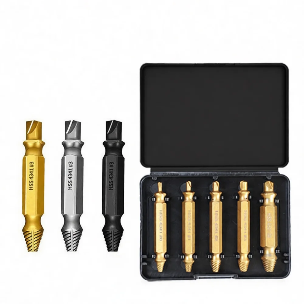 Stripped Screw Remover Broken Bolt Extractor Kit Damaged Fastener Removal Tool Carbon Steel Professional Mechanic Hardware