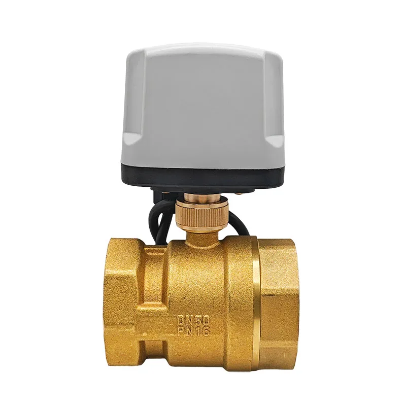 3-4s Quick-open Electric Ball Valve DN15-DN50 Female Thread Brass IP65 Waterproof Motorized 2-Port Valve AC/DC 12V 24V 110V 220V