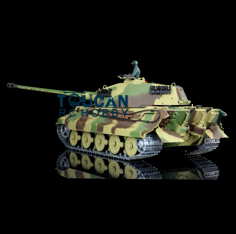 HENG LONG 1/16 7.0 Upgraded King Tiger RC Tank 3888A 360° Turret Barrel Recoil Remote Control Car For Outdoor Gifts TH17526