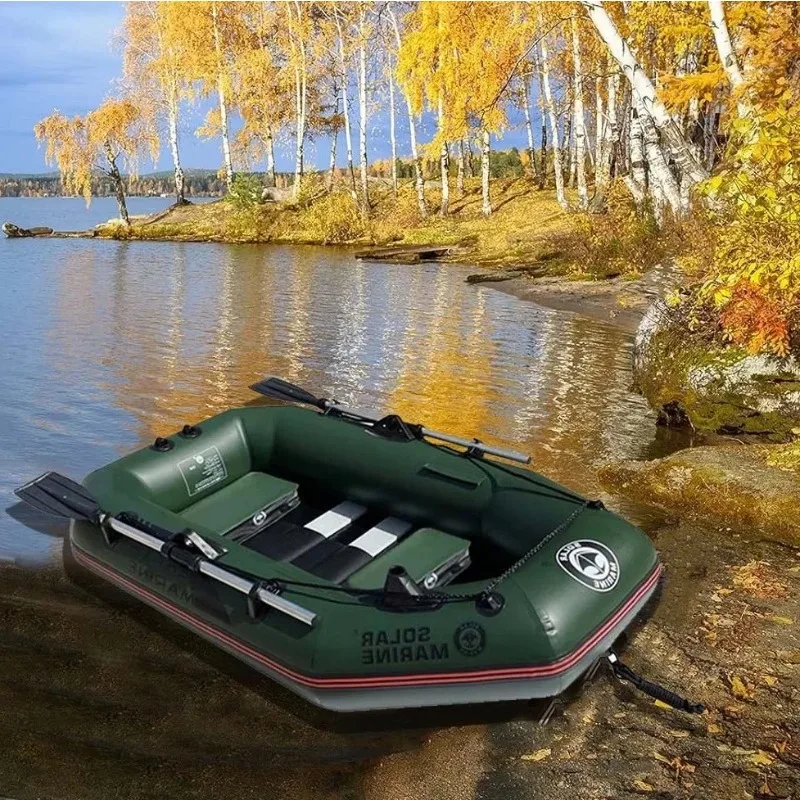 Portable 2‑Person Inflatable Sport Canoe Raft, 200cm 6.5ft Adult Touring Kayak For Water Sports Activity