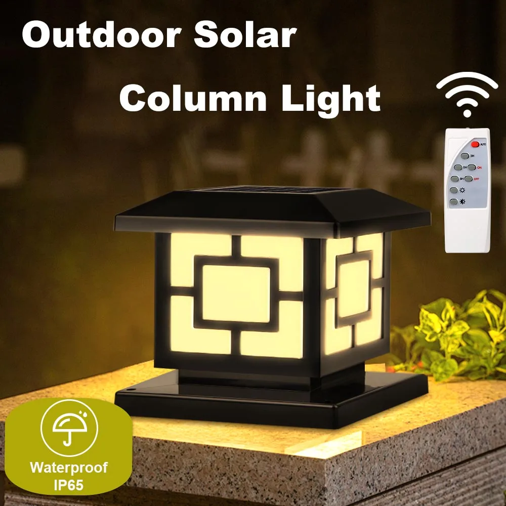 Dimming LED Solar Outdoor Lights Column Light Memory Function External Garden Lamp Garden Decor Outdoor for  Lawn Patio Sunlight
