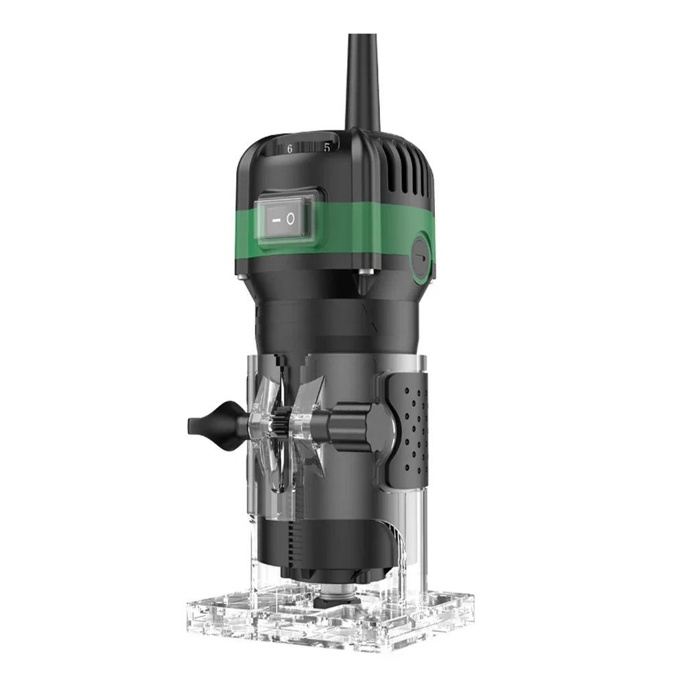800W Electric Wood Router Woodworking Tool Electric Trimmer Engraving Slotting Trimming Carving Machine Kit 6.35 Milling Cutter