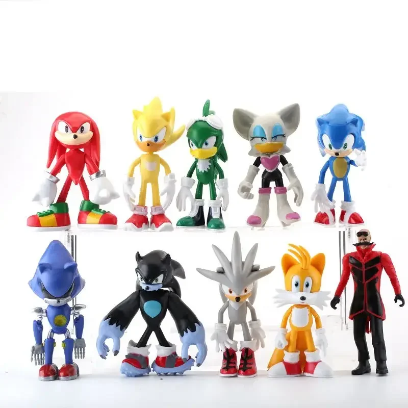sonic-action-figure-anime-cartoon-pvc-toy-tarsnak-hedgehog-doll-creative-doll-model-children's-holiday-gifts-10pcs-set