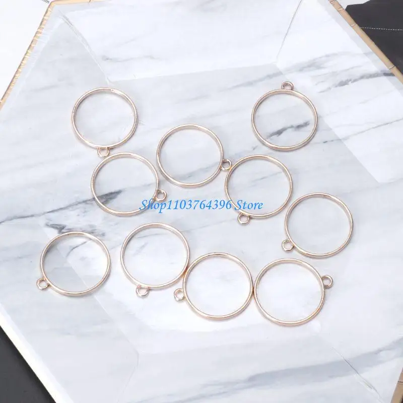 10x صواني الإطار الحافة لتقوم بها بنفسك الذهب والفضة والبرونز اللون قلادة مستديرة فارغة لث/لو