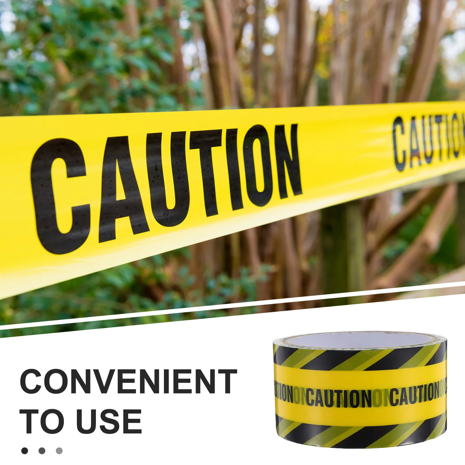 1 لفة شريط أمان عالي الوضوح باللون الأصفر مع نص أسود، التصاق قوي لعلامات جدار الأرض ومقاومة الانزلاق #4