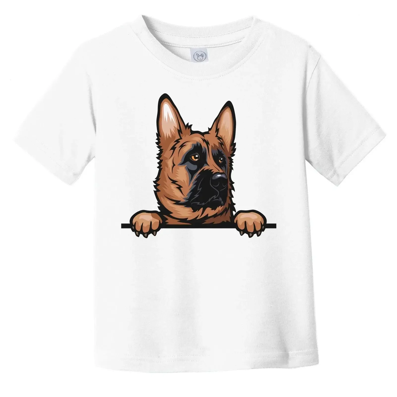 Camiseta para bebé/niño pequeño con estampado de Pastor Alemán, diseño vintage lavado, ropa de diseñador, gráfico elástico, v2