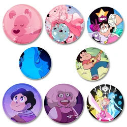 32/44/58mm Round HD Print Cartoon Brooches Steven Universe Anime Badge Pins for Backpacks Bag Ornament Handmade Accessory