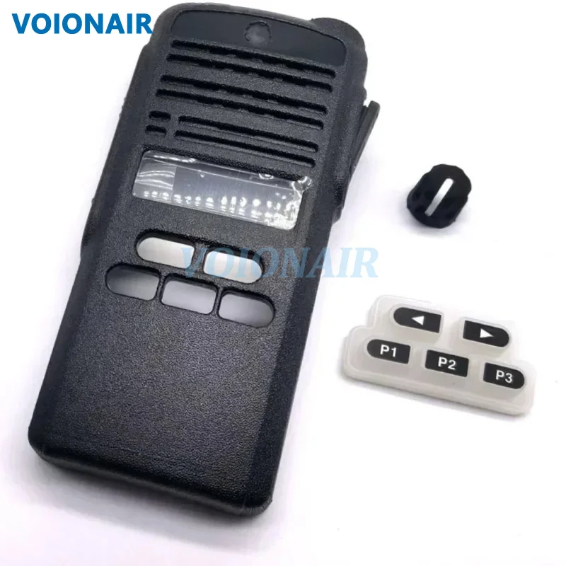 VOIONAIR Front Panel Cover Case Housing Shell with Knobs Keyboard Limited for Motorola EP350 CP1300 Radio Walkie Talkie