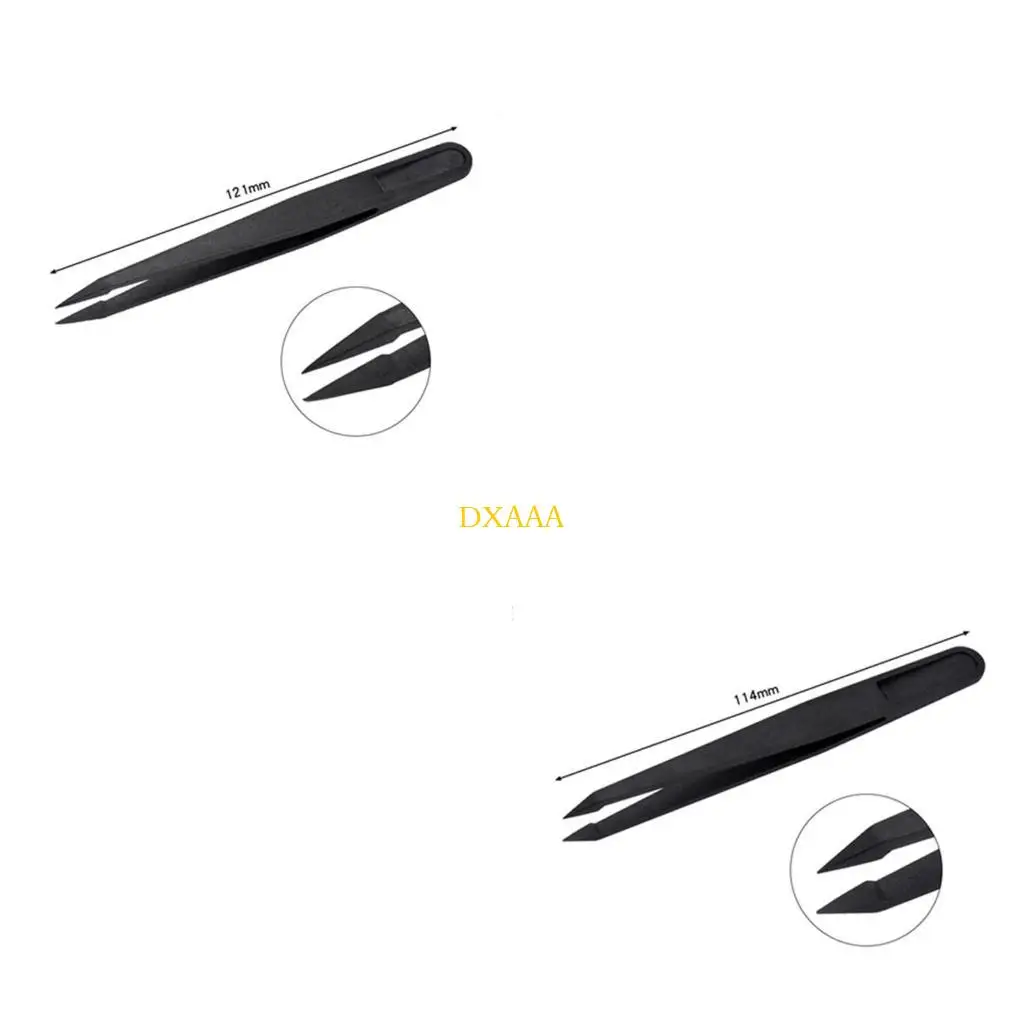 DXAA Anti-static DIY Crafts Hand Clip Needle Nose Pointed Curved Flat Tip Tweezers Set Art DIY Picking Tools