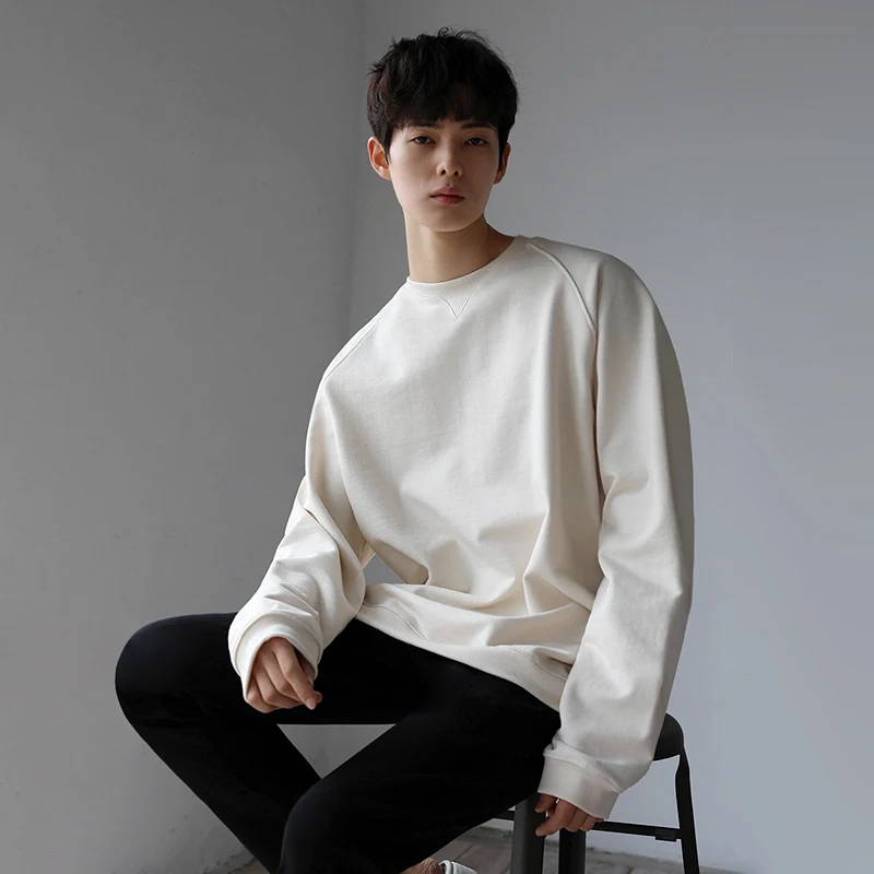 

Fashion Solid Color Hoodies O-neck Collar Sweatshirts High Quality Oversized Hoodies Loose Hip Hop Male Sweatshirts Tops N80