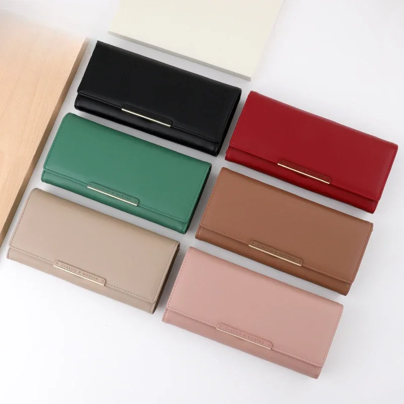 

Fashion solid color long women's purse autumn and winter all senior large capacity mobile passport storage bag
