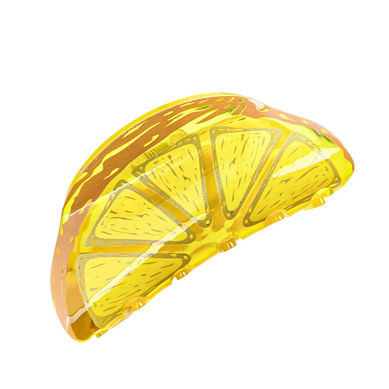 Creative Fruit Lemon Clip Acrylic Hair Accessories Hair Clip Back of The Head Hair Clip Korean Style Shark Clip