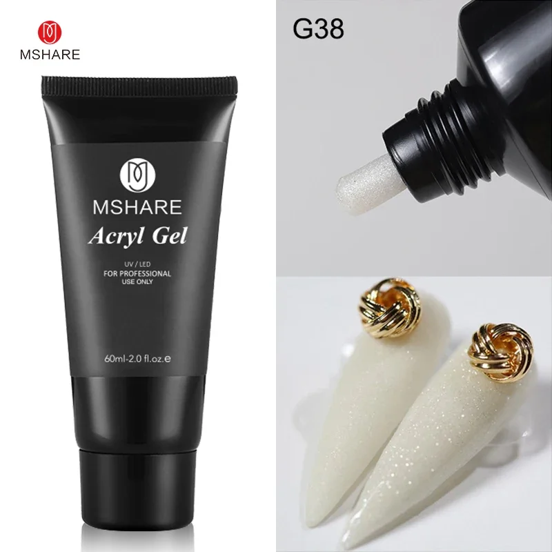 MSHARE 60ml Sparkling Acryl Gel Poly Nails Acrylic Gel Builder UV Led Acrylgel Nail Extension Professional Salon Nail Product image 3