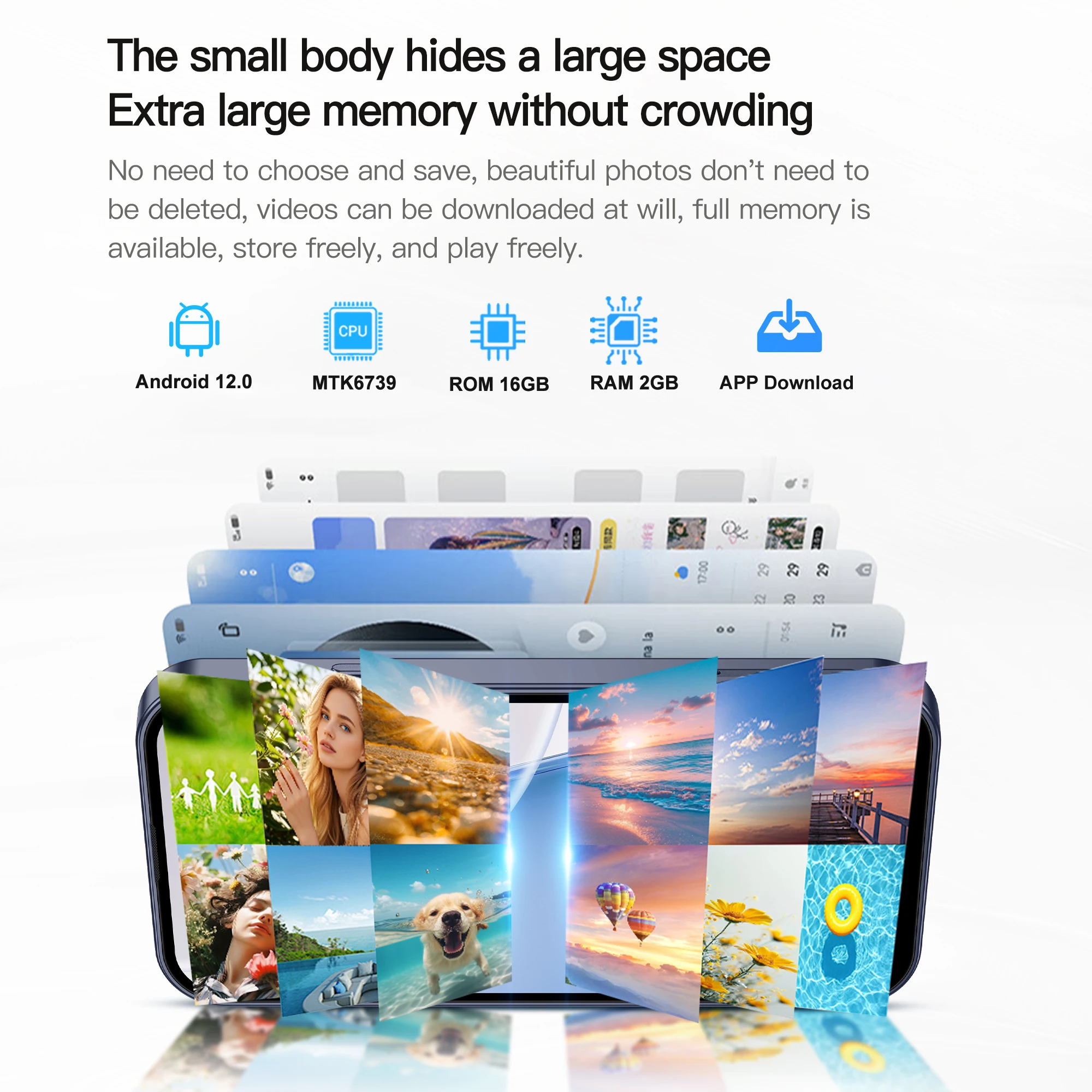 SERVO S4 PRO Mini Smart Mobile Phone 4G LTE Dual SIM Standby Android12.0 OS 2GB+16GB WiFi 4.0-inch Small Pocket Smartphone