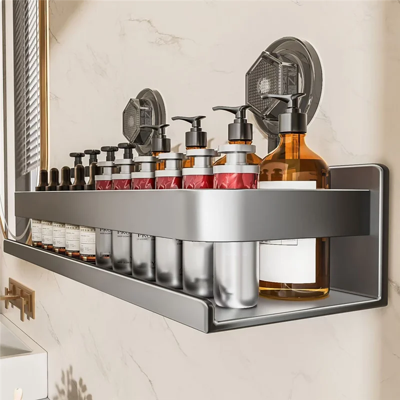 

Полка на присоске для ванной комнаты — настенная полка для хранения для душа, держатель для домашнего органайзера, компактный дизайн